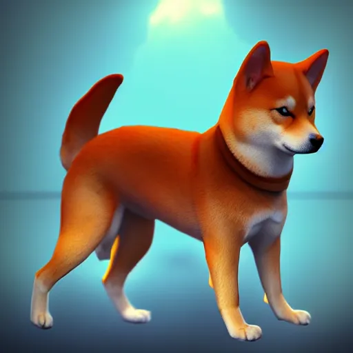 Image similar to shiba inu dog bonk meme, low poly, character design, highly detailed digital art, atmosphere, glow, lens flare, cinematic lightning, hyperrealistic, focused, extreme details, 4 k, ultra detailed, trending on artstation, masterpiece, digital art.