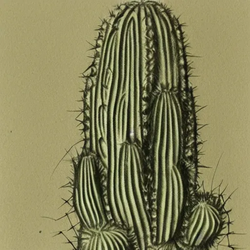 Prompt: cactus, pencil sketch