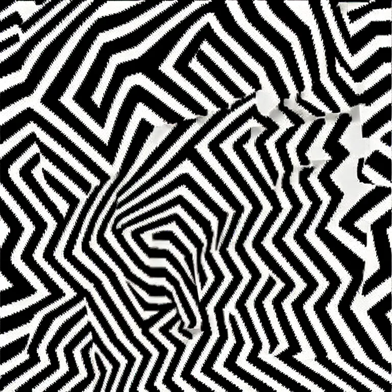 Prompt: a beautiful face made of illusory motion dazzle camouflage perlin noise optical illusion