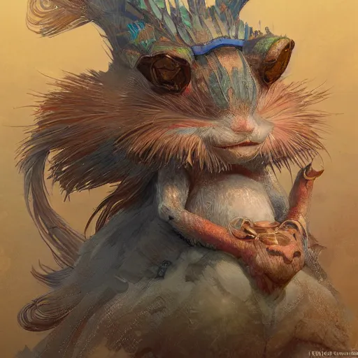 Prompt: a detailed portrait of nanachi, by victo ngai and justin gerard, illustration, digital art, realistic painting, very detailed, fantasy, dnd, character design, trending on artstation