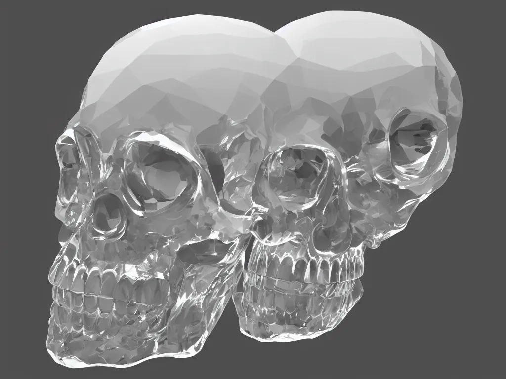 Prompt: portrait of a Quartz Rock Crystal Crystal Skull, unreal engine 5, diffused light, reflections