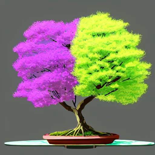 Image similar to bonsai lilac! tree but minimalistic concept art by frank stella gilleard james whalen tom, colorful, soft light, trending on artstation, minimalism