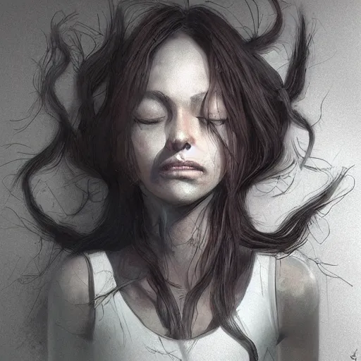 Image similar to sleep, creepy, digital art, artstation, cgsociety, masterpiece