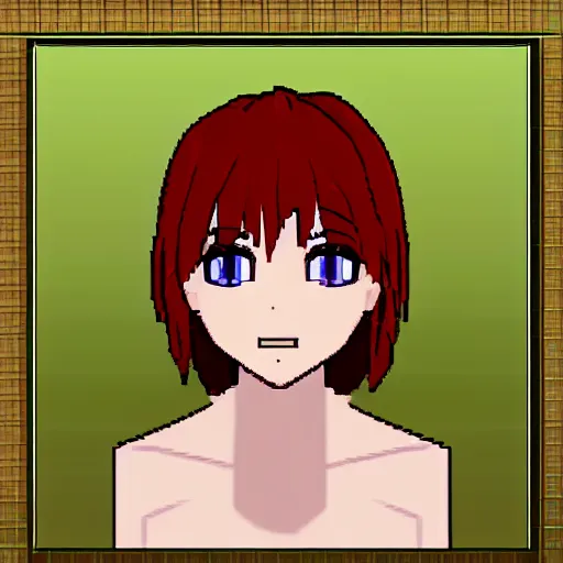 Image similar to visual novel front - facing character sprite of a red - haired teen