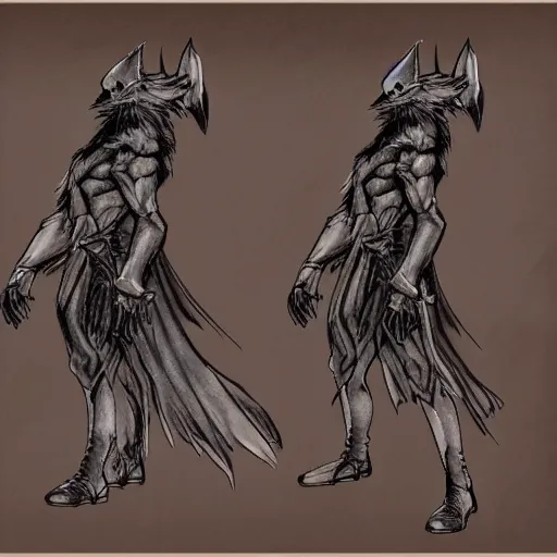 Image similar to castlevania symphony of the night model sheet of a warg, wolf