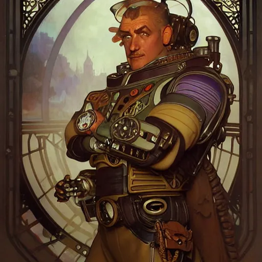 Image similar to steampunk buzz lightyear, fantasy, d & d, intricate, detailed, by by alphonse mucha, adolfo hohenstein, alice russell glenny, stanley artgerm lau, greg rutkowski, detailed, trending on artstation, trending on artstation, smooth