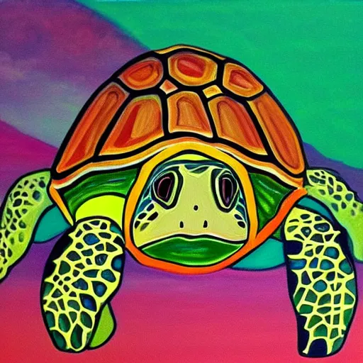 Image similar to a painting of a turtle.