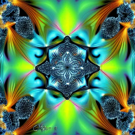 Image similar to Fractal Artwork in the style of Missy Gainer, deviantart