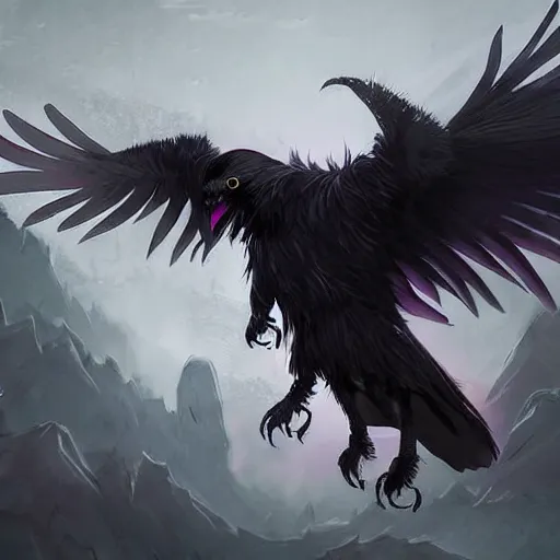 flying raven art