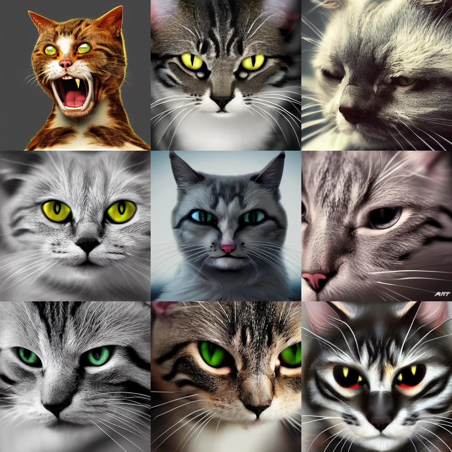 Prompt: photo of a very very angry cat, high detail, trending on artstation