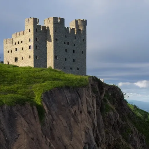 Image similar to an impenetrable fortress castle on a cliff