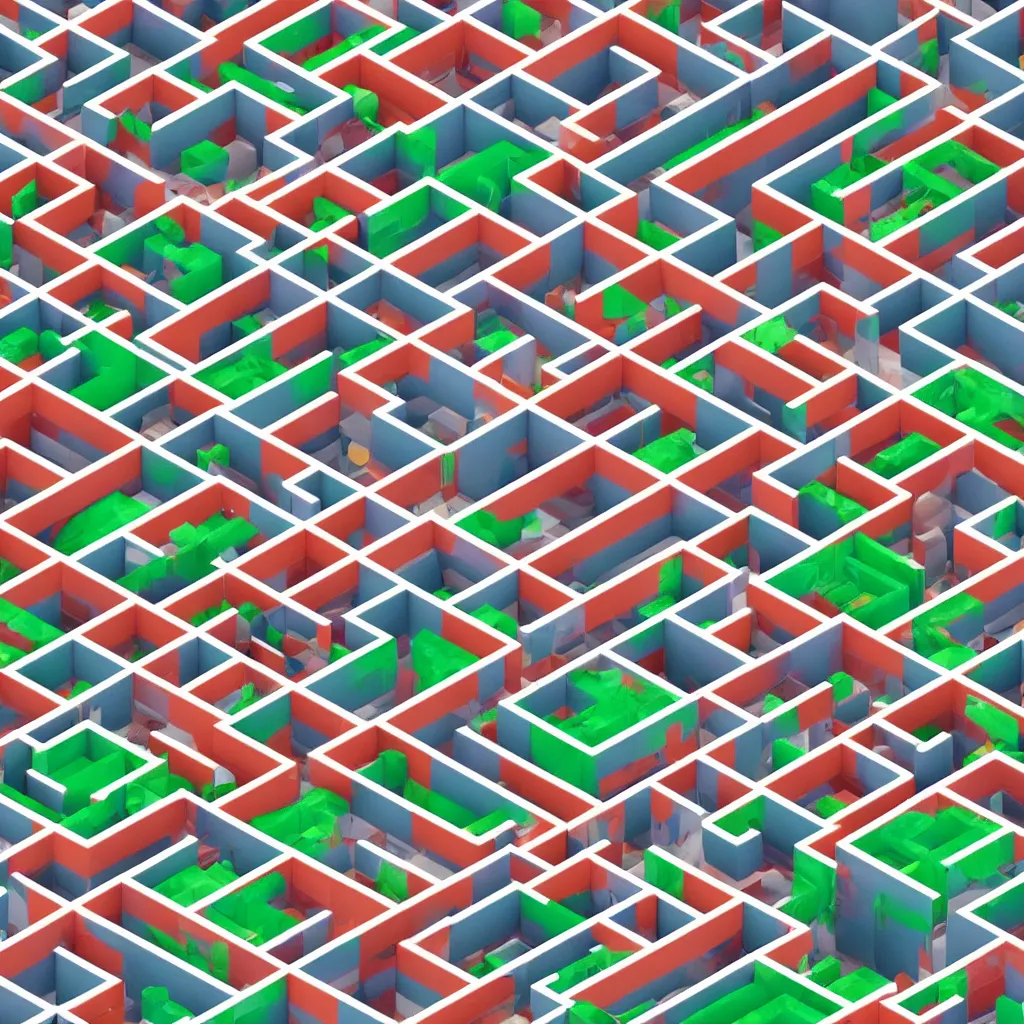 Image similar to wimmelbilder maze made of cartoon construction site, octane render, isometric, very sharp