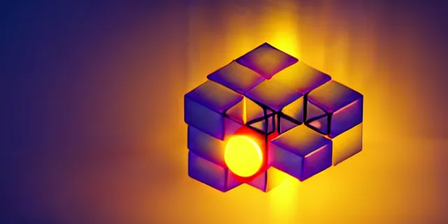 Prompt: a glowing cube surrounded by smaller cubes, atmospheric lighting, intricate, volumetric lighting, beautiful, sharp focus, ultra detailed, in the art style of bowater charlie, brom gerald, astrophotography, rendered in cinema 4 d, quantum wavetracing, rendered in maya