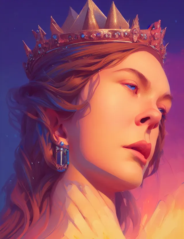 Image similar to close-up portrait of a goddess in crown, by Artem Chebokha by Anka Zhuravleva, Anato Finnstark and Alena Aenami, Angus McKie, Anton Fadeev, by Jesper Ejsing, by RHADS, Makoto Shinkai and Lois van baarle, ilya kuvshinov, rossdraws global illumination, octane render, unreal engine, cinematic counter light, high detail, octane render, 4k