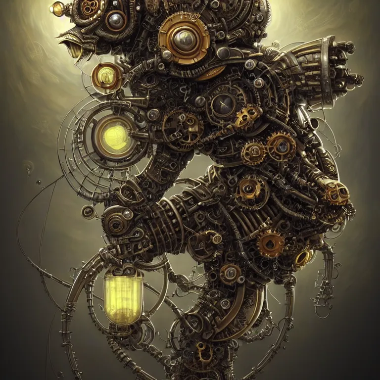 Image similar to steampunk cybernetic biomechanical bee, very coherent symmetrical artwork, 3 d model, unreal engine realistic render, 8 k, micro detail, intricate, elegant, highly detailed, centered, digital painting, artstation, smooth, sharp focus, illustration, artgerm, tomasz alen kopera, wlop