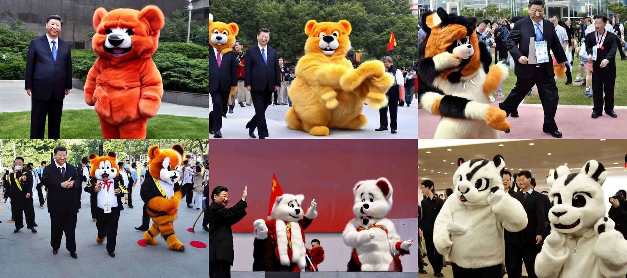 Prompt: xi jinping at furry convention