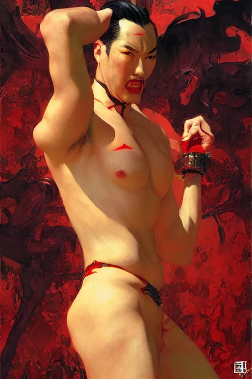 Image similar to devil, character design, ming dynasty, colorful, painting by gaston bussiere, craig mullins, j. c. leyendecker, tom of finland