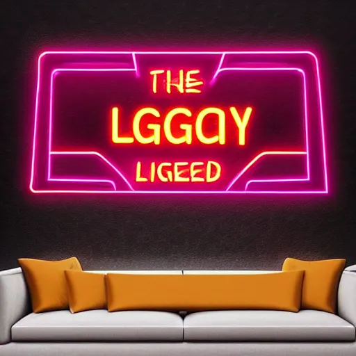 Image similar to neon sign with the word legendary, 4k