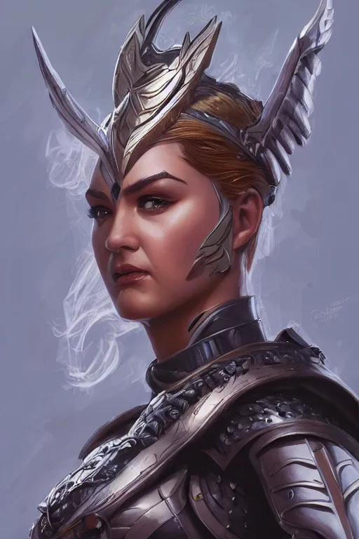 Image similar to amazon valkyrie athena, d & d, fantasy, portrait, highly detailed, headshot, digital painting, trending on artstation, concept art, sharp focus, illustration, art by artgerm and greg rutkowski and magali villeneuve