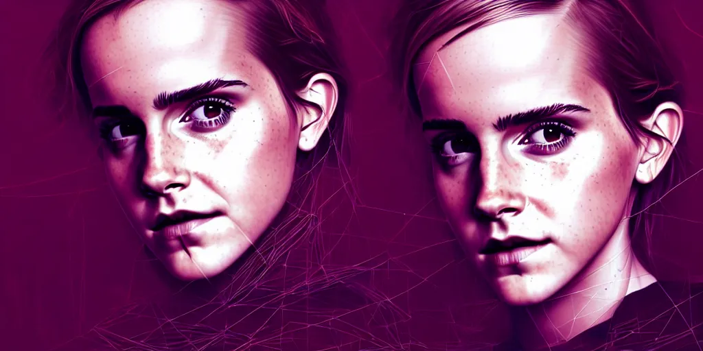 Image similar to hyperrealistic portrait of Emma Watson, full body portrait, well lit, intricate abstract. cyberpunk, intricate artwork, by Tooth Wu, wlop, beeple, in the style of Jin Kagetsu, James Jean and wlop, highly detailed, sharp focus, intricate concept art, digital painting, ambient lighting