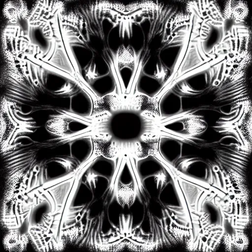 Image similar to radiograph, cymatics, symmetrical flower pattern