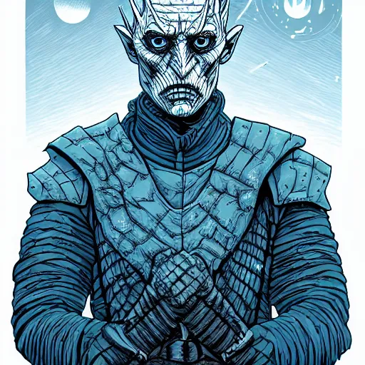 Image similar to portrait of a the night king, by laurie greasley and james stokoe, 4 k, 8 k