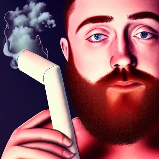 Image similar to a ultra detail picture portrait of Mac Miller and Jesus smoking a joint in heaven, 8k, photorealistic