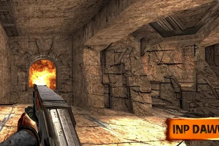 Prompt: a screenshot from quake ( 1 9 9 6 ), 4 k hd