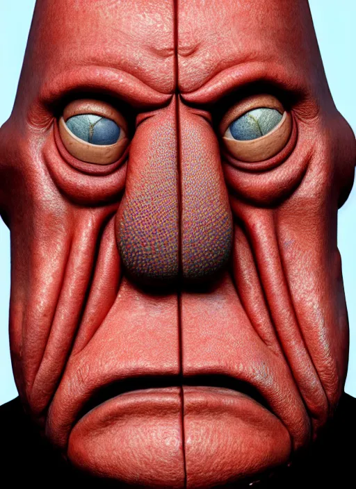 Image similar to photorealistic 3 0 0 0 ( dr. john a. zoidberg ), portrait photography feroflex photorealistic studio lighting ektachrome detailed intricate face details, ultradetails, beautiful face, realistic shaded perfect face, extremely fine details