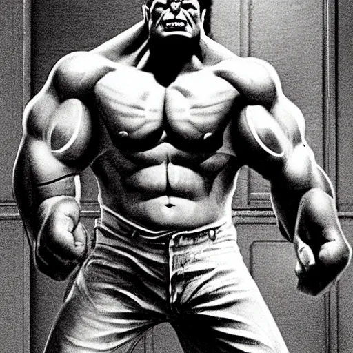Image similar to the hulk in the backrooms