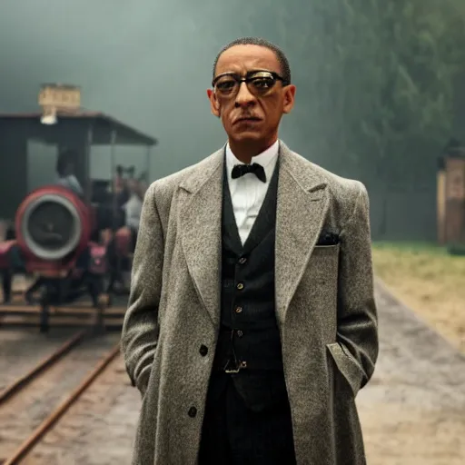 Image similar to gus fring played by Giancarlo esposito in peaky blinders, 4k,