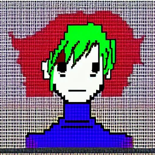 Prompt: the character EVA-01 from the animated series Evangelion in pixel art