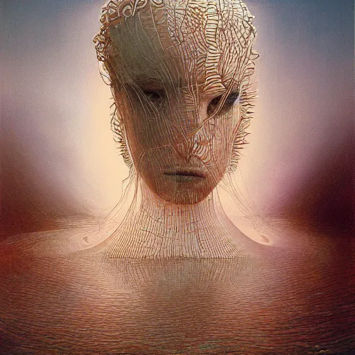 Image similar to queen of jupiter by zdzisław beksinski, iris van herpen, craig mullins. highly detailed, hyper - real, beautiful