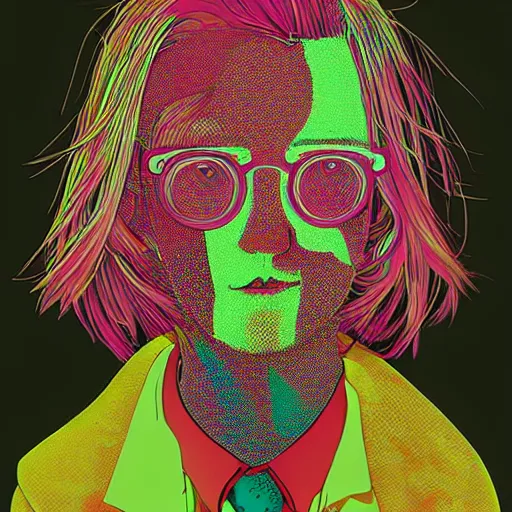 Image similar to a portrait of blonde male by inio asano, beeple and james jean, hiroyuki takahashi color scheme, digital art