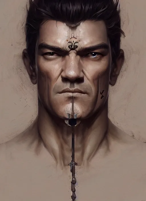 Image similar to symmetry!! antonio banderas, male, machine parts embedded into face, intricate, elegant, highly detailed, digital painting, artstation, concept art, smooth, sharp focus, illustration, art by artgerm and greg rutkowski and alphonse mucha, 8 k