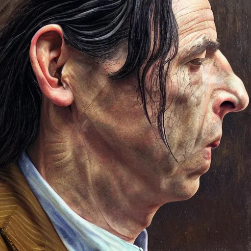 Image similar to high quality high detail painting by lucian freud, hd, nick cave