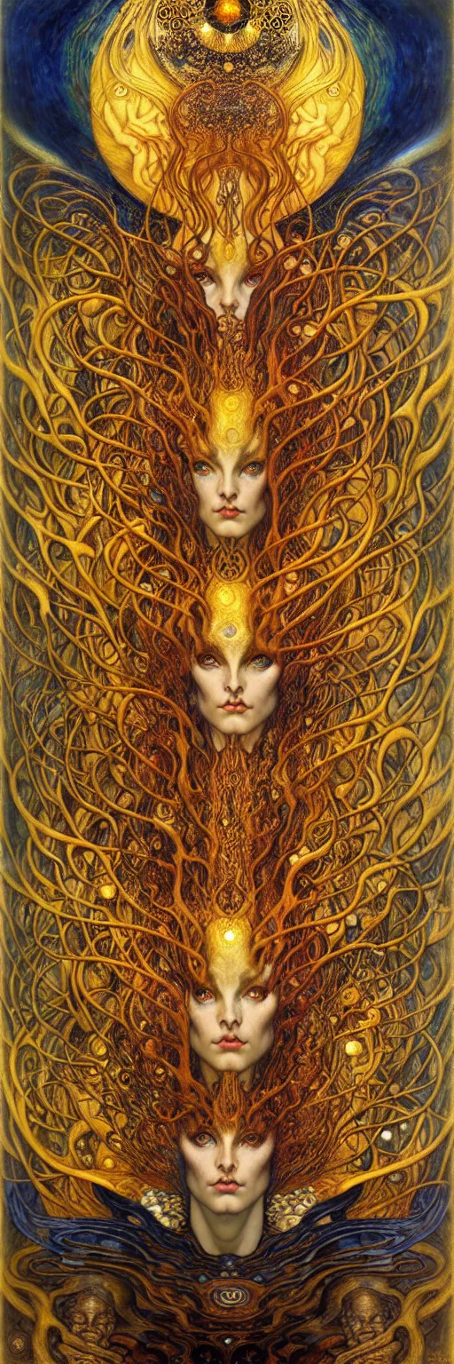 Image similar to Divine Chaos Engine by Karol Bak, Jean Delville, William Blake, Gustav Klimt, and Vincent Van Gogh, symbolist, visionary