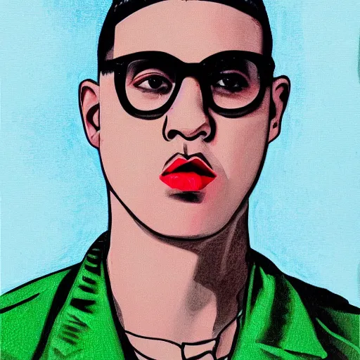 Image similar to bad bunny, benito antonio martinez ocasio portrait