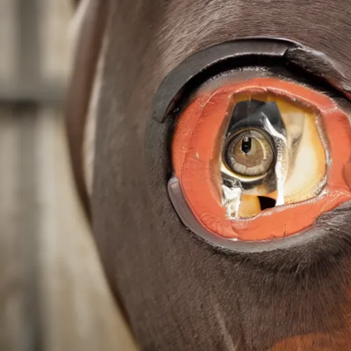 Prompt: inmate inside horse eye