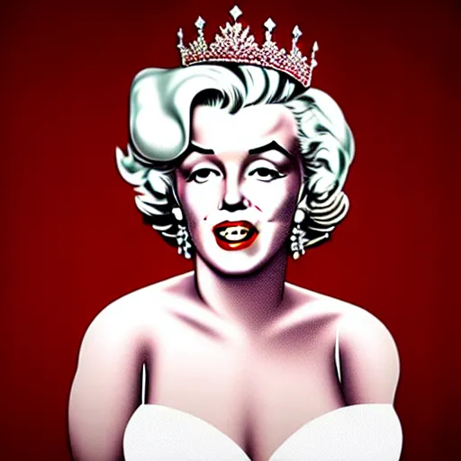 Image similar to marilyn monroe as the queen of england, artstation, fantasy