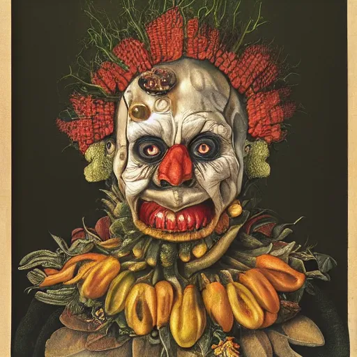 Prompt: portrait of evil by arcimboldo