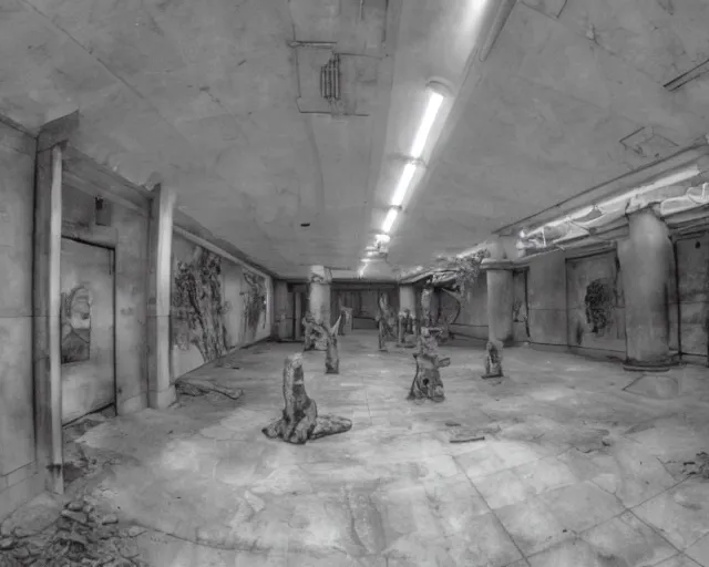 Image similar to camera footage of a several weeping angels, False Human Features, Phasing through walls and floor in an abandoned shopping mall, Psychic Mind flayer, Terrifying, Insanity :7 , high exposure, dark, monochrome, camera, grainy, CCTV, security camera footage, timestamp, zoomed in, Feral, fish-eye lens, Fast, Radiation Mutated, Nightmare Fuel, Ancient Evil, No Escape, Motion Blur, horrifying, lunging at camera :4 bloody dead body, blood on floors, windows and walls :5