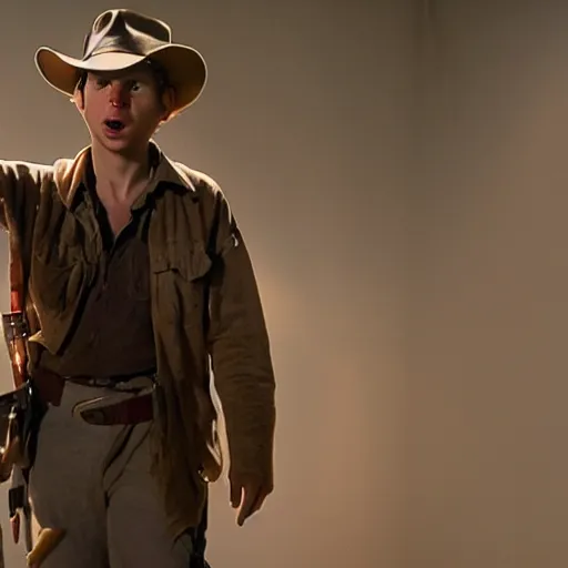 Image similar to Michael Cera as indiana jones in raiders of the lost ark, 8k resolution, full HD, cinematic lighting, award winning, anatomically correct