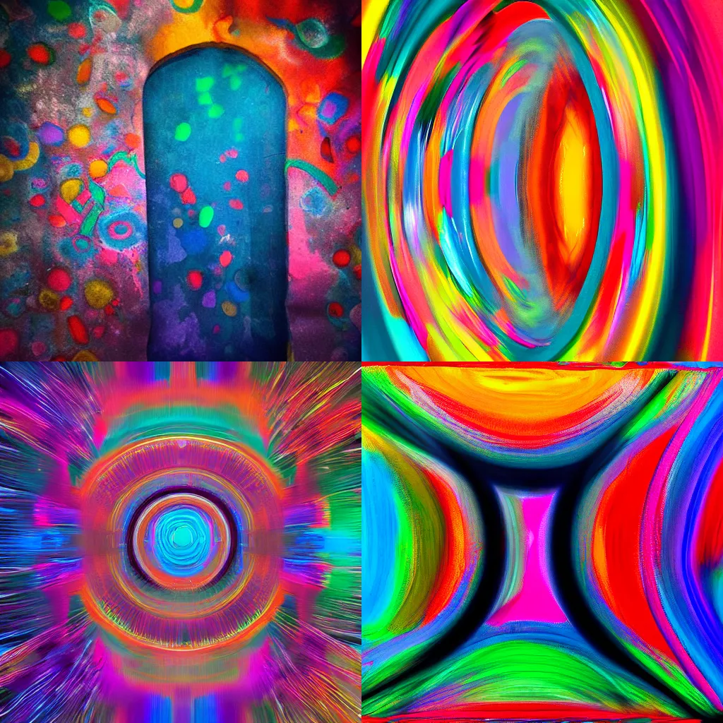 Prompt: a abstract colorful portal to another world