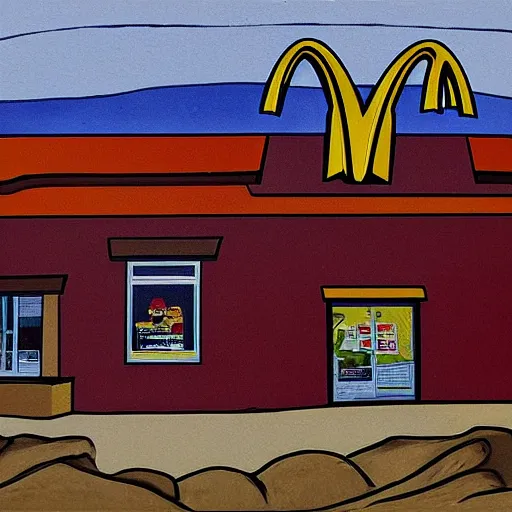 Image similar to northwest coast art depiction of mcdonalds