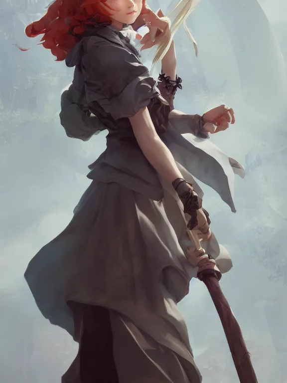 Image similar to A mischievous young witch about to get up to some trouble. Elegant. Smooth. By Ruan Jia and Artgerm and Range Murata and WLOP. Key Art. Fantasy Illustration. award winning, Artstation, intricate details, realistic, Hyperdetailed, 8k resolution.