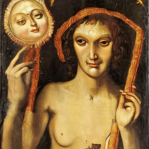 Prompt: salome holding decapitated head of st. john the baptist