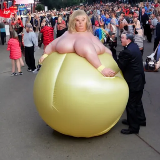 Prompt: most inflated woman in the world