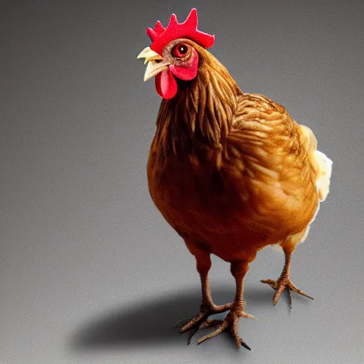 Image similar to a high quality photo of a chicken wearing a suit, 8k, digital art