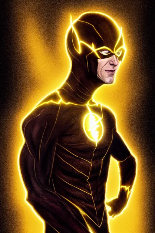 Image similar to portrait Eobard Thawne (Prime Earth) reverse-flash, dramatic backlighting, golden hour, autochrome, high contrast, highly detailed, sharp focus, digital painting, concept art, illustration, rock, chiaroscuro, trending on artstation, art Steven Stahlberg and Goya